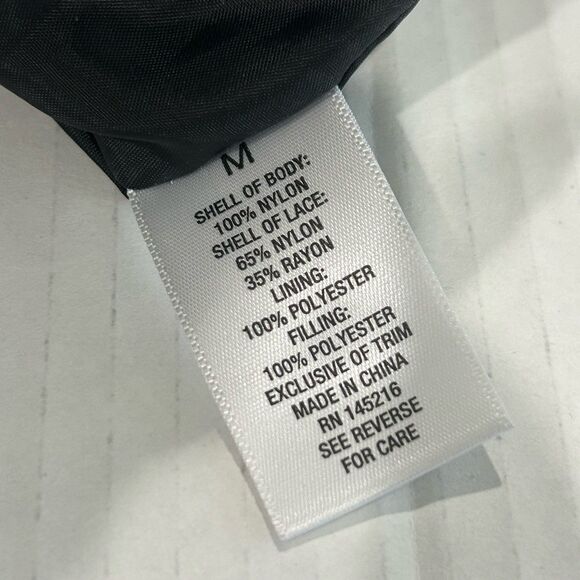 Roz & Ali Vest Women’s Size M Black Lace Front Full Zipper Snap Closure Puffer - Picture 6 of 12